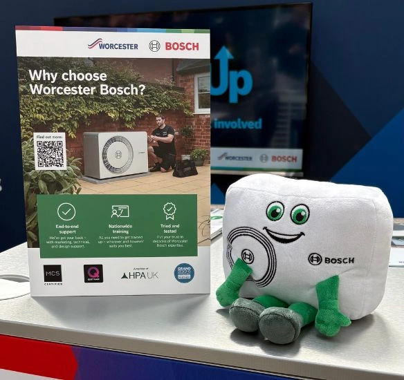 Harley the Heat Pump plushie with heat pump one pager
